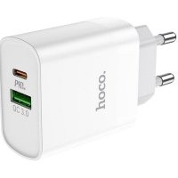 Сетевое зарядное устройство Hoco C80A Rapido, USB+Type-C, PD20W+QC3.0, белый (40519) C80A Rapido