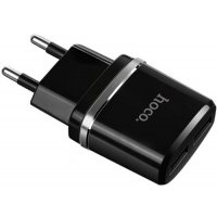 Сетевое зарядное устройство+кабель Micro-USB Hoco C12, 2USB, 2.4A, черный (64114) C12
