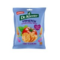 Чипсы цельнозерновые Dr. Korner с томатом и базиликом 