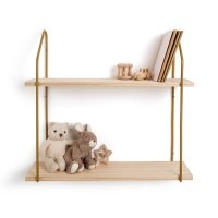 Этажерка Настенная двойная из дерева и металла Д65 см Vinto единый размер оранжевый