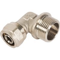 Угол обжимной Valtec наружная резьба 16x3/4" мм никелированная латунь VTm.353.N.001605 