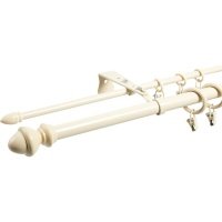 Карниз двухрядный Classic 250 см металл цвет бежевый 