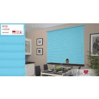 Жалюзи Tape цвет: голубой Жалюзи 9722. Горизонтальные СТАНДАРТ Голубые,25mm (алюмин) Ширина 70 см Высота 160 см Управление спр