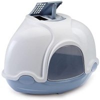 Imac Ginger туалет угловой закрытый для кошек (Синий) 
