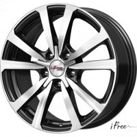 Литые колесные диски iFREE Бэнкс Блэк Джек 7x17 5x112 ET35 D66.6 Чёрный глянцевый с полированной лицевой частью (577802)