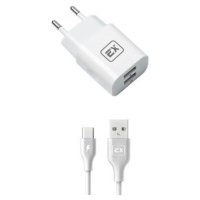 Сетевое зарядное устройство Exployd EX-Z-595 Classic 3.1A 2хUSB - Type-C белое EX-Z-595
