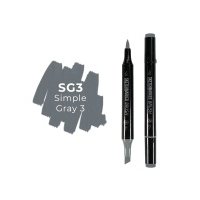 Маркер двухсторонний на спиртовой основе Sketchmarker Brush Цвет Простой серый 3