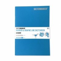 Скетчбук для маркеров Sketchmarker "MARKER LINE" 17,6х25 см 16 л 160 г мягкая обложка, бирюзовый