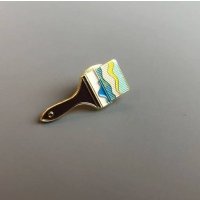 Значок эмалированный "Большая синяя кисть" 