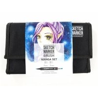 Набор маркеров Sketchmarker Brush 24 Manga Set- Манга (24 маркеров+сумка органайзер)