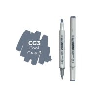 Маркер двухсторонний на спиртовой основе Sketchmarker Цвет Прохладный серый 3