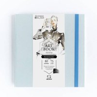 Скетчбук для маркеров Малевичъ "Fashion" 15х15 см 80 л 75 г, лазурный