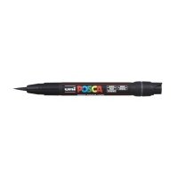 Маркер UNI "POSCA" PCF-350, кисть, цвет черный