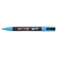 Маркер UNI "POSCA" PC-3M, 0,9-1,3 мм, наконечник пулевидный, №8 цвет голубой