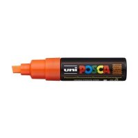 Маркер UNI "POSCA" PC-8K, до 8,0 мм, наконечник скошенный, цвет флуоресцентно-оранжевый