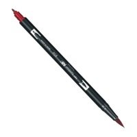 Маркер-кисть двусторонний на водной основе Tombow ABT 856 красный китайский 