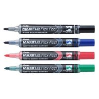 Маркер для досок с жидкими чернилами и кнопкой подкачки чернил Pentel "Maxiflo" 1-5 мм, черный