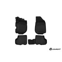 Коврики салона 3D Element RENAULT Sandero, 09/2016, с ручкой для дистанционного открытия лючка бензобака, хб., полиуретан черные 4 шт. ELEMENT3D4151210k