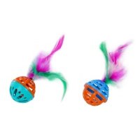 Pet Hobby Игрушка для кошек Погремушка с бубенчиком и пером (2шт) 