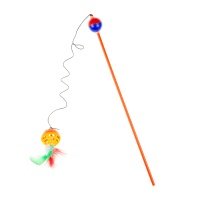 Pet Hobby Игрушка для кошек Дразнилка 37 см с погремушкой, бубенчиком и пером 