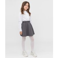 Юбка-колокол серая из плотного трикотажа Button Blue 222BBGS55020100
