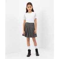 Юбка в складку серая Gulliver 200GSGC6102