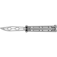 Тренировочный складной нож балисонг Kershaw Lucha, сталь 14C28N, рукоять нержавеющая сталь 