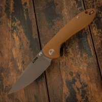 Складной нож CJRB Feldspar, сталь D2, Brown G10 