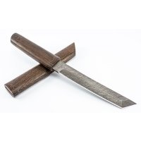 Нож Танто, сталь дамаск, рукоять и ножны венге 