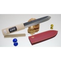 Нож Makiri черный 150 mm, кожаные ножны 