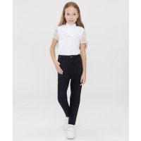 Брюки из твила черные Button Blue 222BBGS63040800