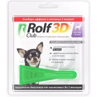 Rolf Club Капли на холку для собак весом до 4 кг от блох, клещей и комаров, 1 пипетка 