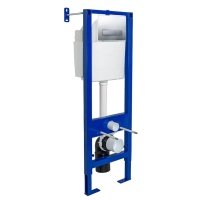 Инсталляция для унитаза Berges Аtom Line 040338 АТОМ Line 410 040338 для скрытого монтажа унитаза, кнопка хром глянец