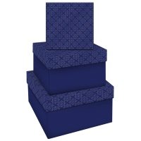 Набор квадратных коробок 3в1, MESHU "Blue style. Top.", (19,5*19,5*11-15,5*15,5*9см) 