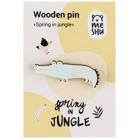 Значок деревянный MESHU "Spring in jungle", 4,5*2,0 см 