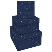 Набор квадратных коробок 3в1, MESHU "Golden constellations", (19,5*19,5*11-15,5*15,5*9см) 