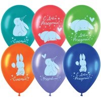 Набор воздушных шаров MESHU "Honey bunny" М12/30 см, 50 шт, пастель, ассорти 