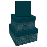 Набор квадратных коробок 3в1, MESHU "Emerald style. Base.", (19,5*19,5*11-15,5*15,5*9см) 