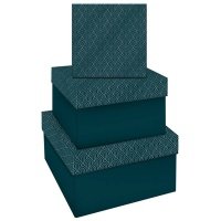 Набор квадратных коробок 3в1, MESHU "Emerald style. Top.", (19,5*19,5*11-15,5*15,5*9см) 
