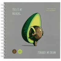 Скетчбук MESHU "Avocadreams"150*150 мм, 60 л, 120 г, на гребне, soft-touch