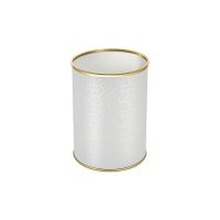 Ведро для мусора 3л открытое Geralis M-FWG-B FLOWER белое, кант золото Flower