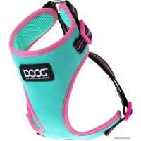 DOOG Шлейка для собак "NEOFLEX RIN TIN TIN", бирюзовый с розовым кантом, XL (Австралия)
