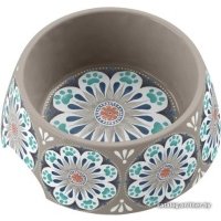 TARHONG Миска для животных "Carmel", бежевая с рисунком, 18х18х7.1см (590мл) 