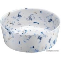 TARHONG Миска для животных "Terrazzo", бело-синий мрамор, 15х15х5.6см (700мл) 