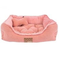 Puppia PRESLEY Лежак д/собак розовый 54х47х17см