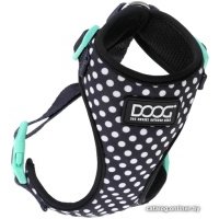 DOOG Шлейка для собак "NEOFLEX PONGO", черная в белую крапинку, M, 40-56см (Австралия)