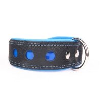 ZOOLESZCZ Ошейник для собак "NEO Reflective", черно-голубой, 55х4см 