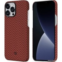 Чехол Pitaka MagEZ Case черно-оранжевый в полоску для iPhone 13 Pro KI1307P