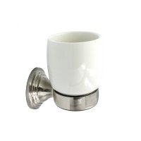 Держатель со стаканом Bath Plus Bronx nickel , хром/белый BX-65706