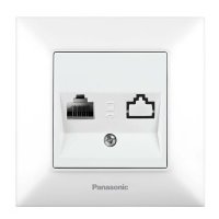 Розетка телефонная Panasonic Arkedia Slim белый (wntc04022wh-ru) 